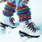 Colorful Leg Warmers & Chunky Boots on Snow