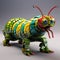 Colorful Lego Caterpillar: A 3d Block Lego Art Inspired By Igor Morski