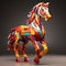 Colorful Lego Horse Sculpture With Innovative Techniques