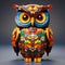 Colorful Lego Owl: Realistic, Detailed, And Surrealistic Rendering