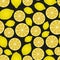 Colorful lemon fruits and half fruits seamless pattern eps10