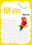 Colorful letter m Uppercase and Lowercase alphabet A-Z, Tracing and writing daily printable A4 practice worksheet with cute