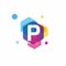 Colorful of Letter P Logo design concept, Modern Initial logo template