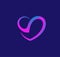 Colorful Letter S Heart Shape Logo