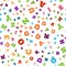 Colorful letter seamless pattern on white background