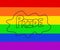 Colorful lgbt rainbow flag hand drawn pride