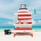 Colorful lifeguard tower in Miami Beach