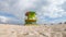 Colorful lifeguard tower in world famous Miami Beach shore