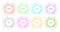 Colorful light abstract circles frames. Labels for cosmetics, soap, shampoo, perfume, medicament. Vector