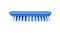 Colorful light blue plastic brush with blue and white bristles isolated on white background with clipping path in horizontal,for