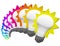 Colorful Light Bulbs Thinking of Innovative Ideas