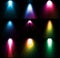 Colorful light sources. Vector set