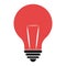 Colorful lightbulb icon, vector graphic