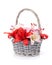 Colorful lily flowers basket