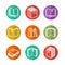 Colorful line books icons