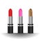 Colorful Lipstick on White Background