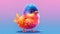 Colorful little bird, cartoon illustration - generative AI, AI generated