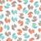 Colorful Little Ducks Vector Illustration Summer Pattern