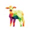 Colorful Little goat Polygonal low poly logo icon