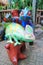 Colorful lizard statue