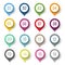 Colorful Location Pin Set Isolated Transparent Background