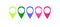 Colorful location pins isolated
