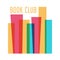 Colorful logo for book club vector isolated