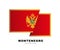 Colorful logo of Montenegrin flag. Flag of Montenegro. Vector illustration isolated on white background