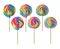 Colorful lollipop candy balls, vector