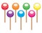 Colorful lollipop candy balls, vector