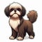 Colorful London Shih Tzu Dog Vector Art For Stickers