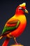 Colorful lovely bird with a black background - Ai Generated.