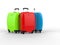 Colorful luggage suitcases