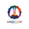 Colorful Lungs Logo Concept. Lungs with Colorful Logo Vector. Template Icon Symbol