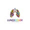 Colorful Lungs Logo Concept. Lungs with Colorful Logo Vector. Template Icon Symbol