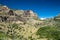 The colorful and lush Tensleep Canyon along the Cloud Peak Skyway US Highway 16 in the Wyoming Bighorn National Forest in summer