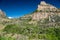 The colorful and lush Tensleep Canyon along the Cloud Peak Skyway US Highway 16 in the Wyoming Bighorn National Forest in summer