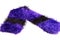 Colorful luxurious handmade crochet knit striped purple and black metallic eyelash scarf.