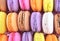 Colorful macarons bright sweet confection