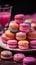 Colorful Macarons on White Plate with Warm Lighting