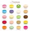 Colorful macaroons flavors