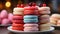 Colorful macaroons. Macaron Sweets.