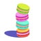 Colorful macaroons set with shadow