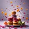 Colorful macaroons, sweet french pastry dessert