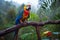 Colorful Macaw Perched in Jungle