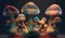 colorful magic mushrooms was a beautiful. Generative Ai
