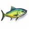 Colorful Mahi Mahi Fish Sticker With Vibrant Caricature Design