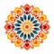 Colorful Mandala Flower: Simple And Vibrant Illustration With Classical Motifs