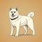 Colorful Manga Style Akita Dog With Distinct Markings