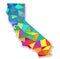 Colorful Map of California